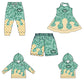 ( Moq 5 each style ) Baby Boy Girl Team Green Sibling Dress Shirt Shorts Pants 6.19