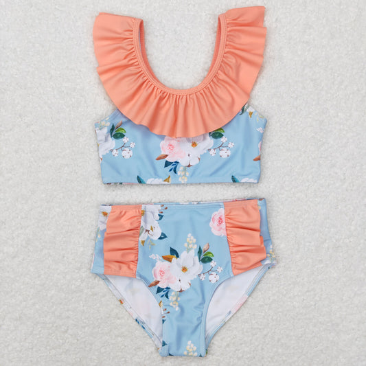 S0179 Baby Girl Floral One Piece Summer Swimsuit