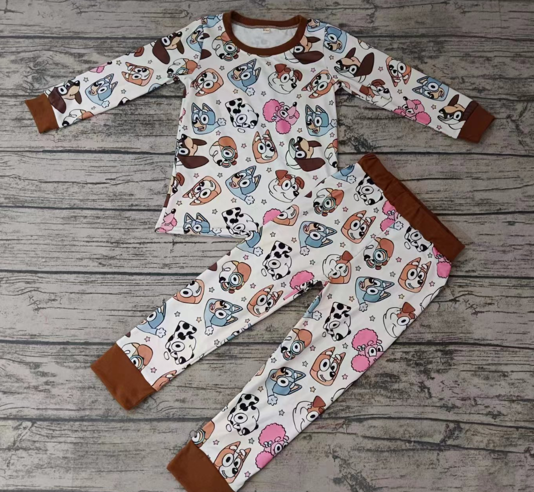 Baby Boy Long Sleeves Dogs Shirt Pants Pajamas Outfit Moq 5