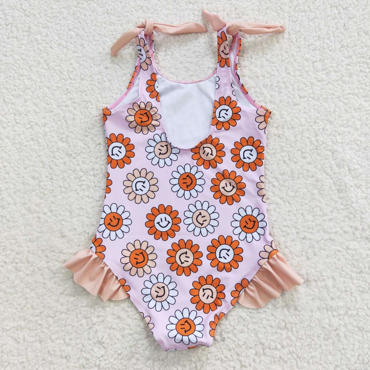 S0151 Baby Girl Smile Floral One Piece Summer Swimsuit