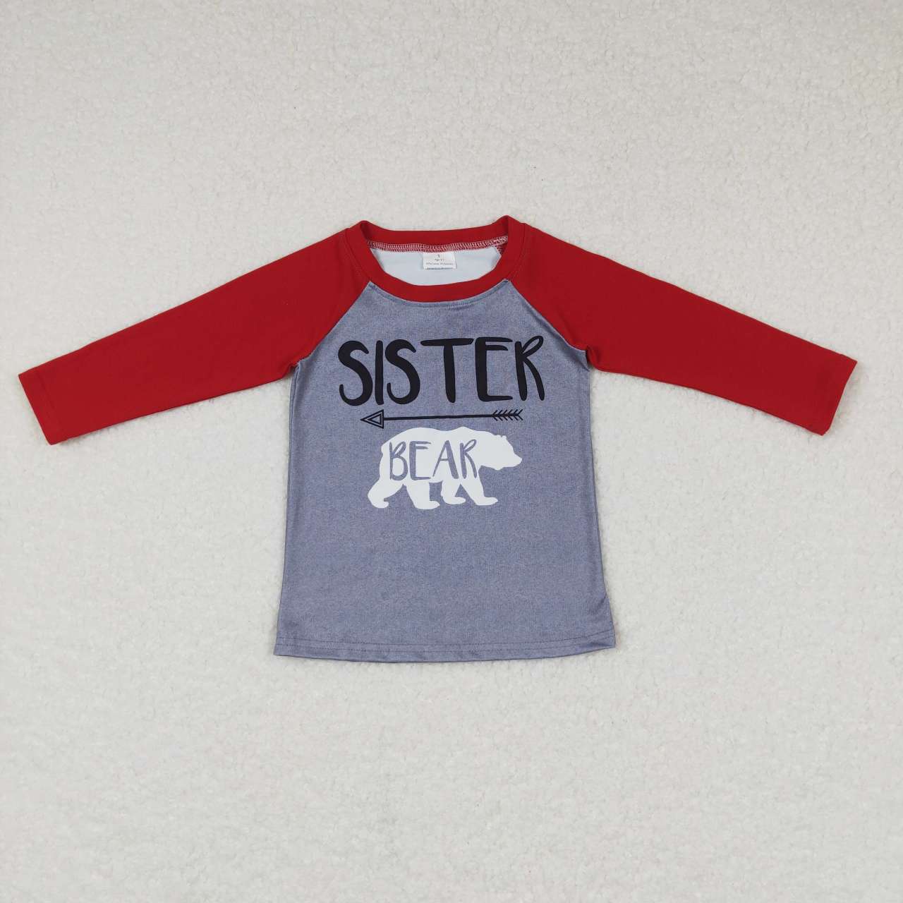 GT0390 Baby Kids Long Sleeves Christmas Sister Bear Shirt