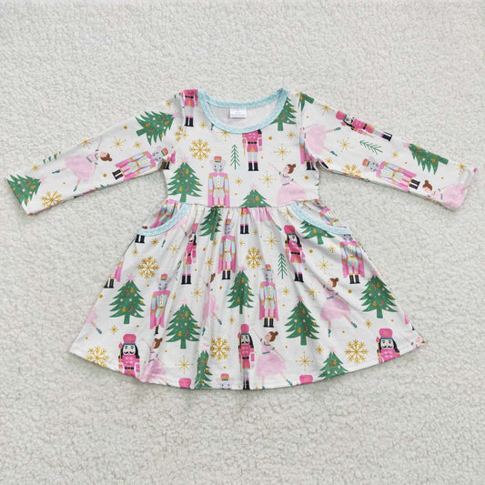 GLD0245 Baby Girl Long Sleeves Christmas Dress