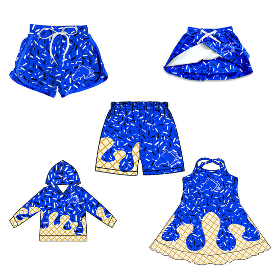 ( Moq 5 each style ) Baby Boy Girl  Team Sibling Horse Blue Drips Dress Shirt Shorts Pants 7.5