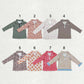Sibling Kids Girls Leopard Flower Checked Zipper Pullovers Shirts Tops RTS