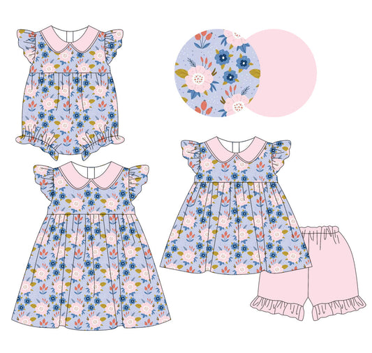 Baby Girl Flower Sibling Romper Dress Set ( Moq 5 Each Style ) 1.15