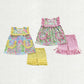 Baby Girl Sleeveless Flower Pockets Tunic Ruffle Shorts Set Sibling Clothes RTS