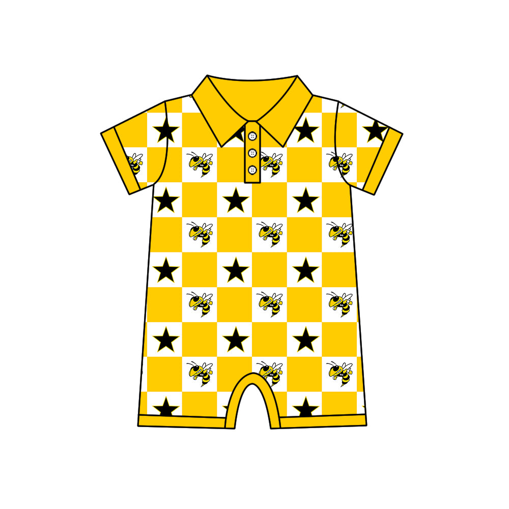 ( Moq 5 Each Style ) Baby Boys Girls Toddler Bee Bows Team Sibling Shorts Dress Shirt Set Clothes