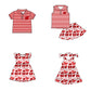 ( Moq 5 each style ) Baby Boy Girl Toddler W Team Bows Sibling Shirt Dress Set