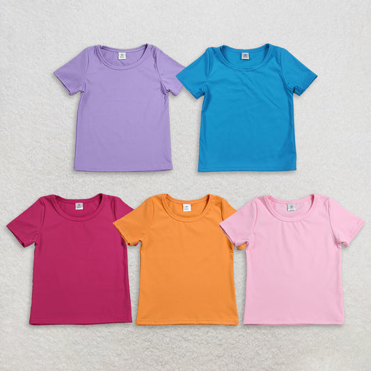 Sibling Baby Girls Kids Short Sleeves Shirts Yoga Active Tops Clothes RTS