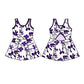 ( Moq 5 each style ) Baby Girl Team Purple Bows Sibling Dress Set 5.23