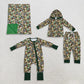 Sibling Baby Boys Kids Long Sleeves Ducks Camo Romper Set Blankets Green Clothes RTS