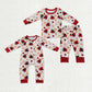 Sibling Baby Boys Kids Christmas Cookie Long Sleeves Zipper Romper Pajamas Set Clothes RTS