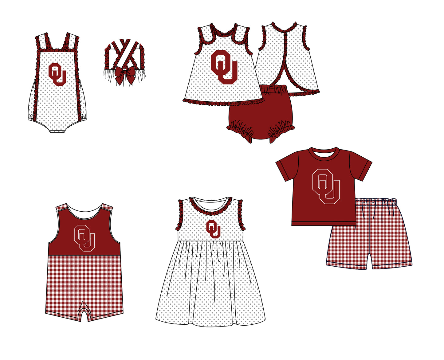 ( Moq 5 ) Baby Girls Kids Sleeveless Dots Red Bows Team Romper