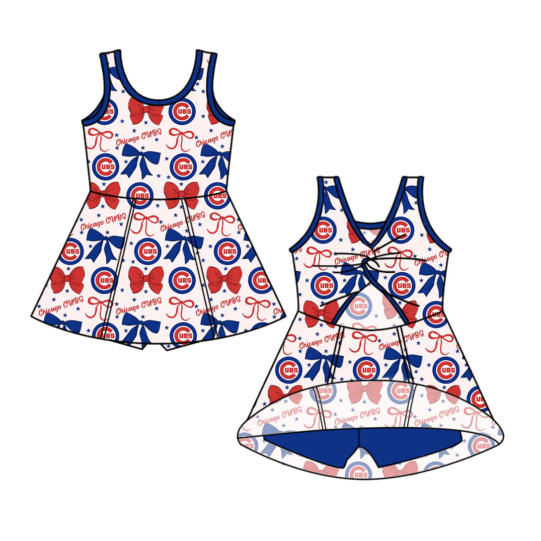( Moq 5 each style ) Baby Girl Toddler Team Bows Sibling Romper Dress Set 6.16
