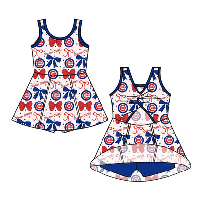 ( Moq 5 each style ) Baby Girl Toddler Team Bows Sibling Romper Dress Set 6.16
