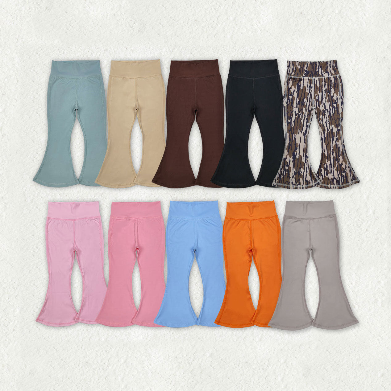 Sibling Baby Girls Kids Yoga Active Bell Bottom Pants RTS