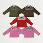 Sibling Baby Boys Girls Long Sleeves Camo Bows Santa Zipper Fleece Pullover Shirts Tops RTS
