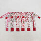 Sibling Baby Girls Infant Long Sleeves Christmas Santa Bows Zipper Rompers RTS