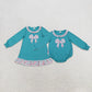 Sibling Baby Girl Long Sleeves Embroidery Floral Bow Ruffle Romper Dress RTS