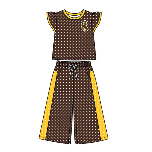 ( Moq 5 ) Baby Girls Kids Short Sleeves Shirt Pants Team Set Clothes