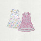 Baby Girl Sleeveless Bows Zipper Yoga Active Wear Skorts Knee Length Dress Sibling Clothes RTS