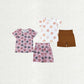 Baby Girl Short Sleeve Flower Butterfly Shirt Biking Shorts Sibling Clothes Set RTS
