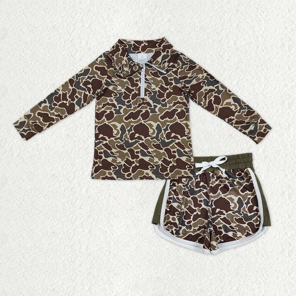 Sibling Baby Boys Girls Adult Women Southern Camo Print  Hunting Family Shirts Pants Sets RTS