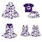 ( Moq 5 each style ) Baby Girl Team Purple Bows Sibling Dress Set 5.23