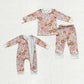 Sibling Baby Girls Kids Long Sleeves Flower Zipper Romper Pajamas Set Clothes RTS