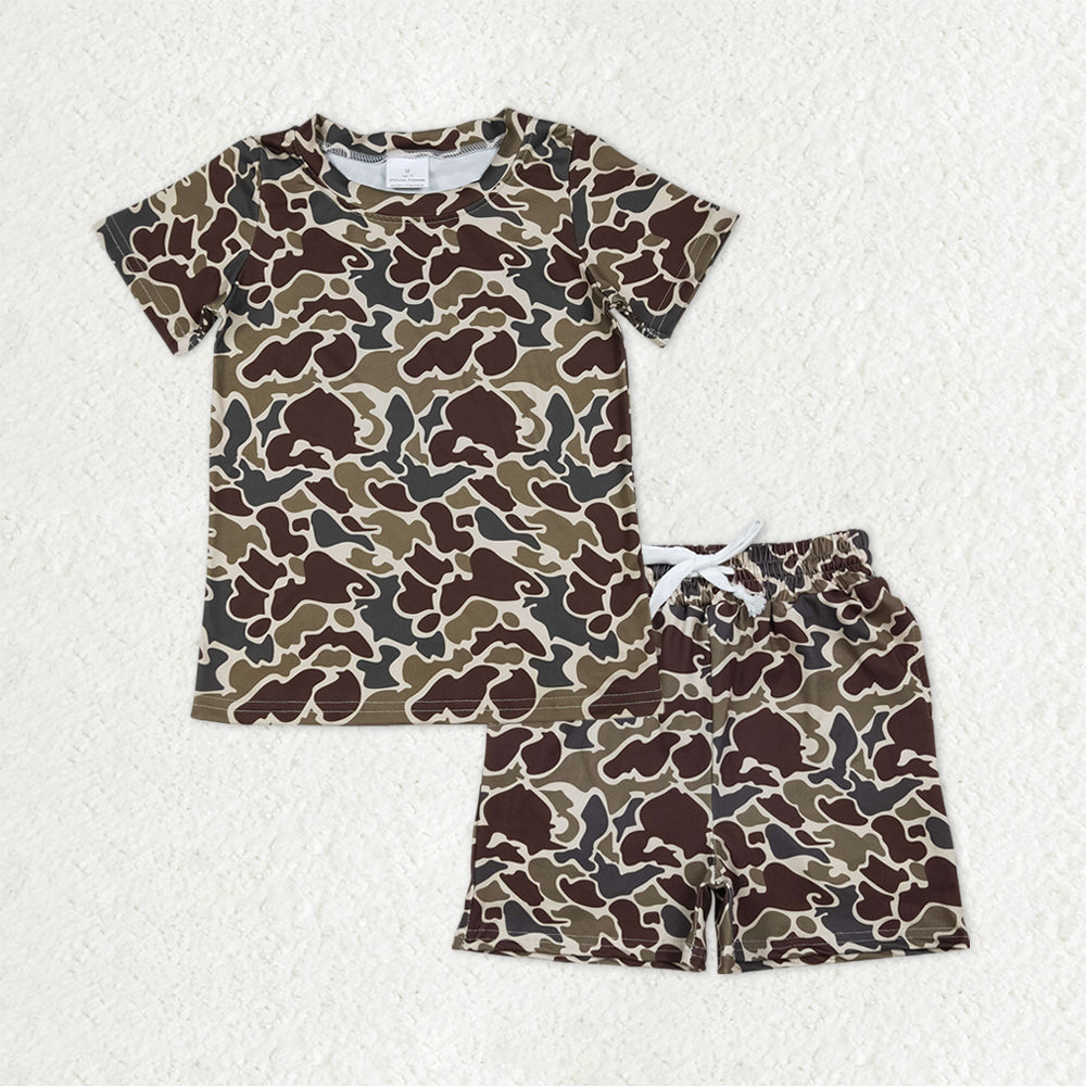 Sibling Baby Boys Girls Adult Women Southern Camo Print  Hunting Family Shirts Pants Sets RTS