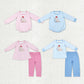 Sibling Baby Kids Embroidery Dogs Lights Stripe Top Pants Christmas Clothes Sets Rompers