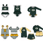 ( Moq 5 Each Style ) Baby Boys Girls Kids Team Sibling Green Jumpsuits Sets Swimsuits Clothes