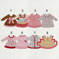 Sibling Baby Girls Kids Candy Cane Christmas Ruffle Knee Length Dresses RTS