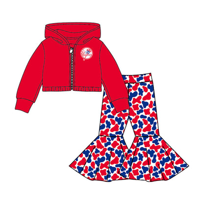 ( Moq 5 each style ) Baby Boy Girl Team Sibling Long Sleeves Red Set 8.8