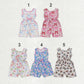 Sibling Baby Girls Kids Sleeveless Flowers Bows Shorts Jumpsuits Summer Clothes RTS