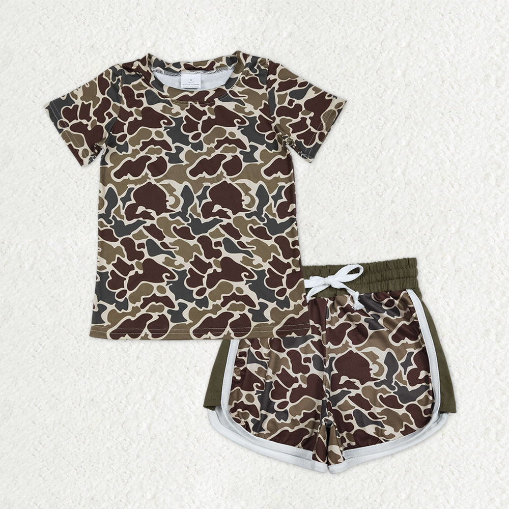 Sibling Baby Boys Girls Adult Women Southern Camo Print  Hunting Family Shirts Pants Sets RTS