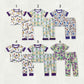 Sibling Baby Boys Girls Short Sleeves Mardi Gras Shirt Pants Pajamas Sets RTS
