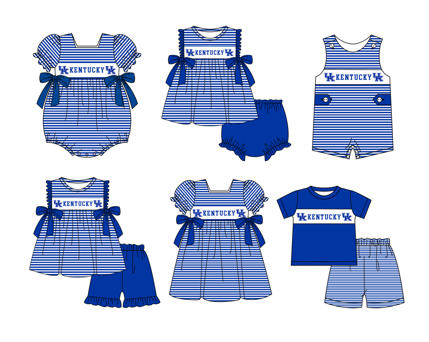 ( Moq 5 ) Baby Girls Toddler Sleeveless Bows Stripes Tunic Blue Shorts Team Set 1.29