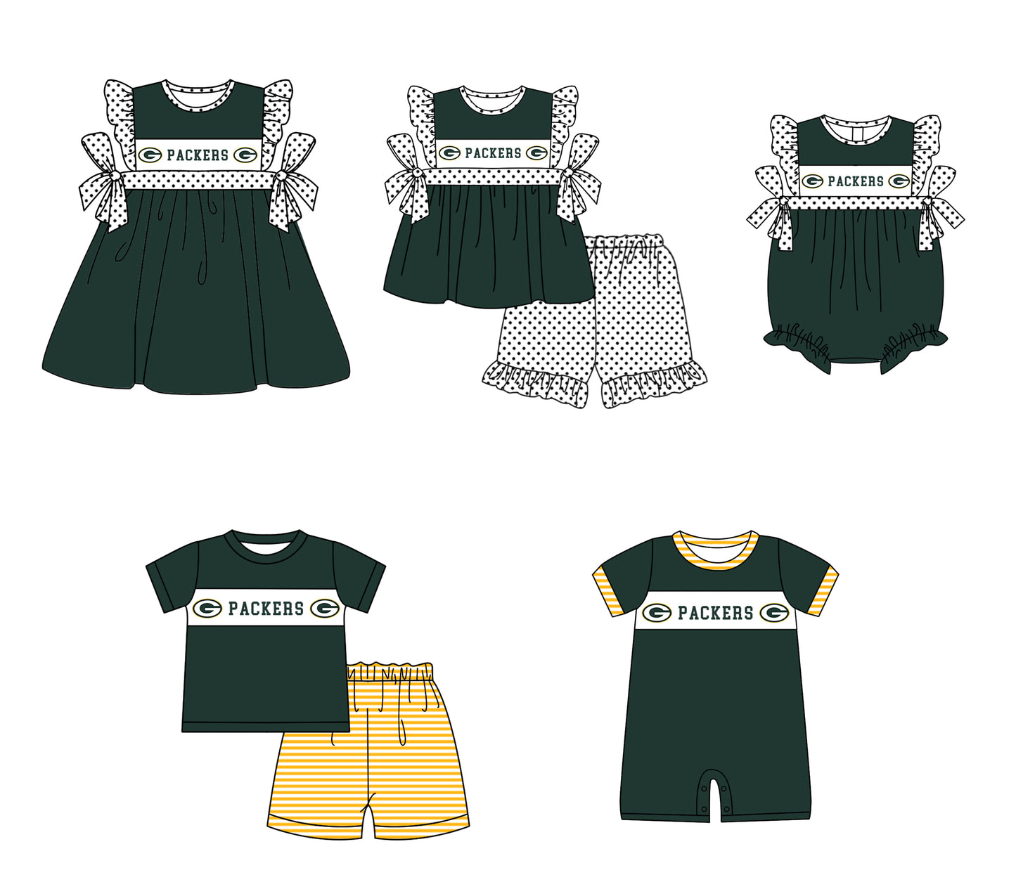 ( Moq 5 ) Baby Boys Infant Short Sleeves Team Summer Green Romper