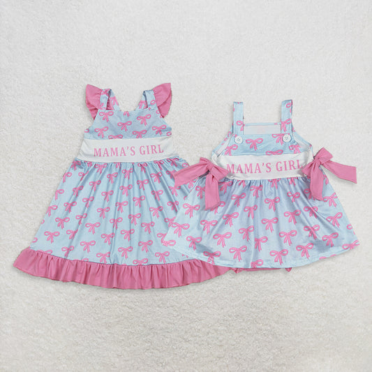 Sibling Baby Kids Straps Mama's Girls Bows Ruffle Dress Romper Summer Clothes RTS