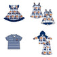 ( Moq 5 each style ) Baby Boy Girl Toddler H Team Bows ‌Sibling Shirt Dress Set 6.17
