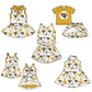 ( Moq 5 each style ) Baby Girl Toddler Team Bows Leopard Sibling Skort Dress Set 6.11