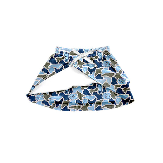 ( Moq 5 ) Baby Girls Kids Southern Blue Camo Team Shorts Skirt Bottom