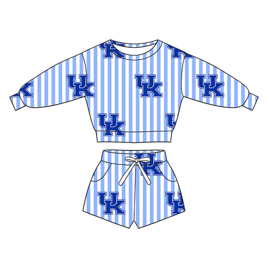 ( Moq 5 ) Baby Girls Kids Long Sleeves Shirt Pockets Shorts Team Set Clothes