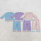 Sibling Baby Girls Kids Long Sleeves Ruffle Shirts Pockets Pants Sets Cotton Clothes RTS