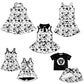 ( Moq 5 each style ) Baby Girl Toddler Team Black Bows Sibling Skort Dress Set 6.4