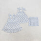 Baby Girl Straps Blue Flower Sibling Dress Set Clothes RTS