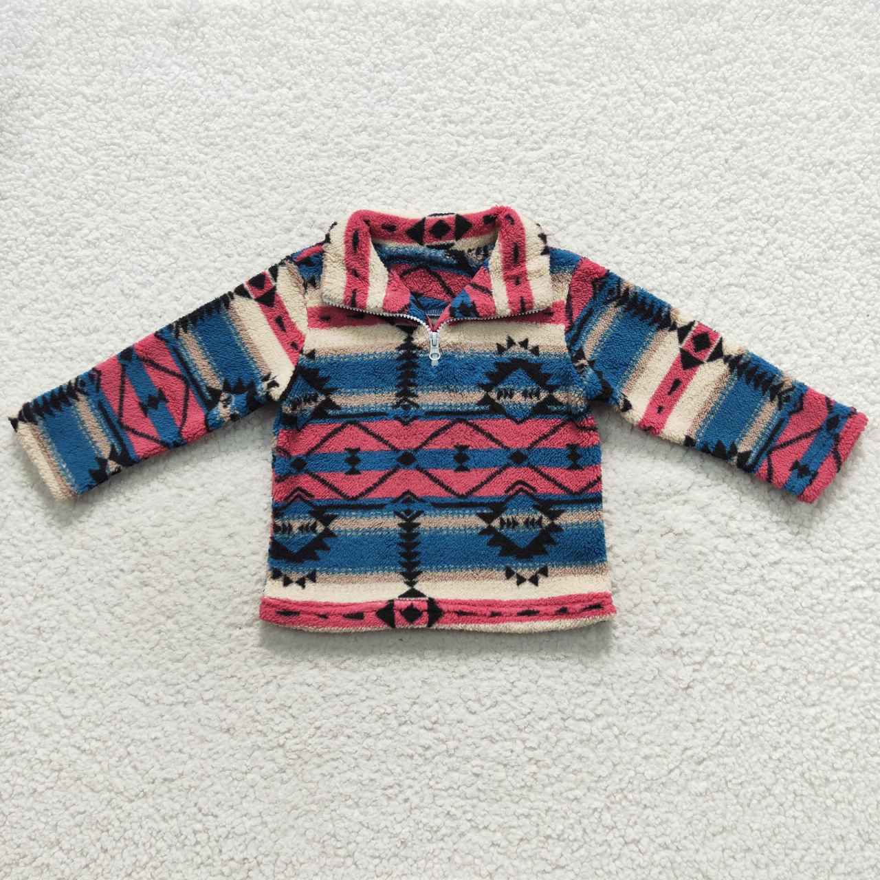 BT0353 Baby Girl Zipper Overcoat Aztec Coat Jacket Pullover