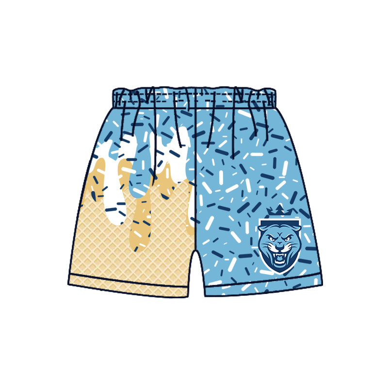 ( Moq 5 each style ) Baby Boy Girl Summer Team Sibling Blue Drip Shorts Shirt Set 7.28