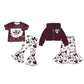 ( Moq 5 each style ) Baby Girl Team Sibling Cow Bows Dress Set 7.23